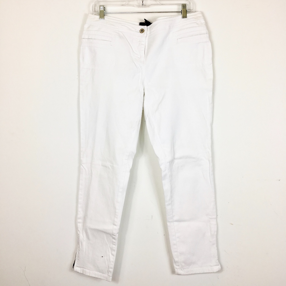 INC Women’s White Jeans With Zip Ankles Size 8